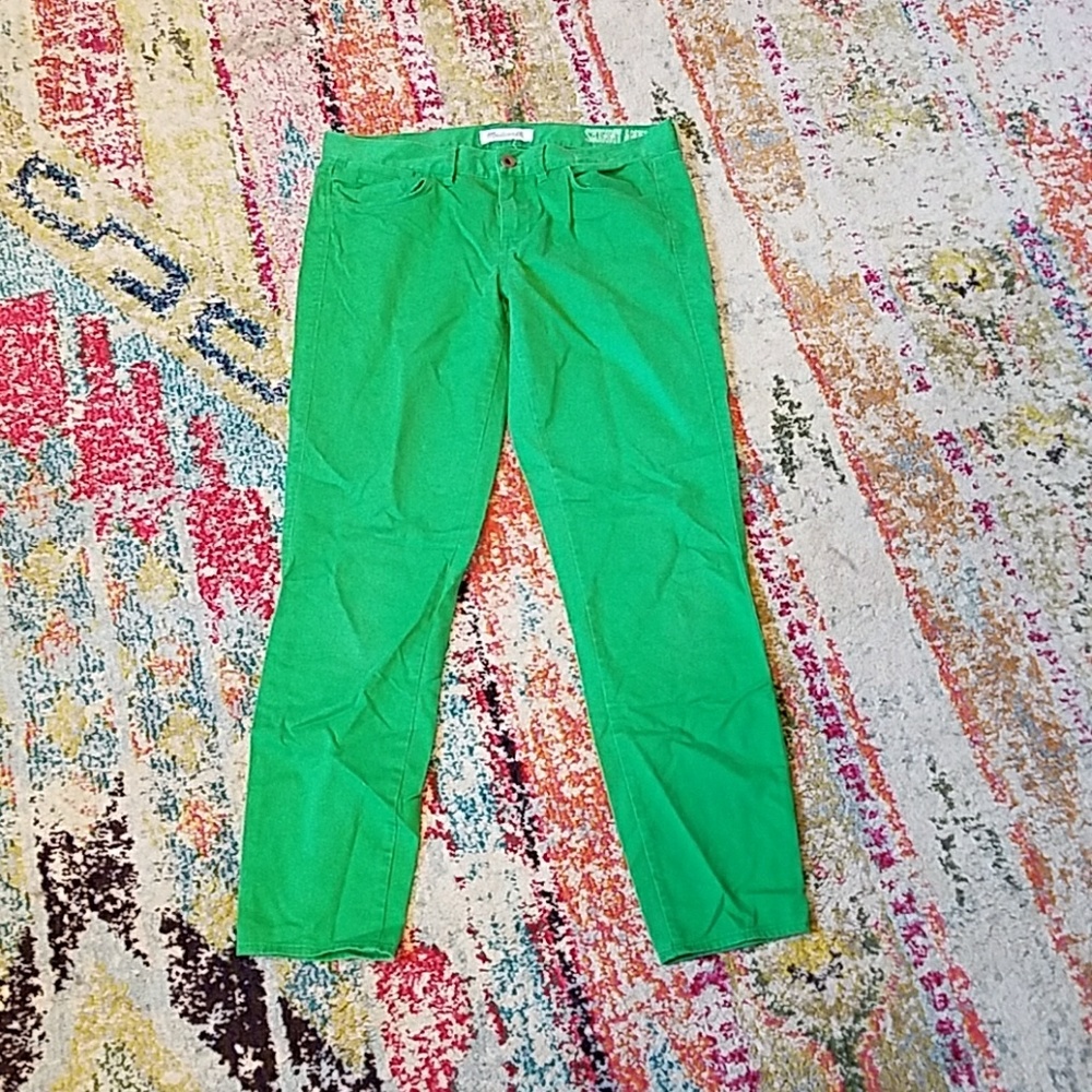 Madewell Green Skinny Pop Ankle Pants