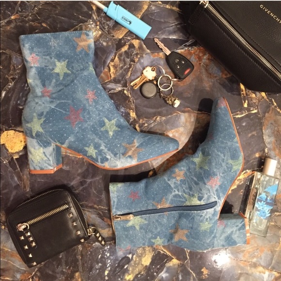 Nasty Gal Shoes - Nasty Gal Cape Robbin Denim Star Booties