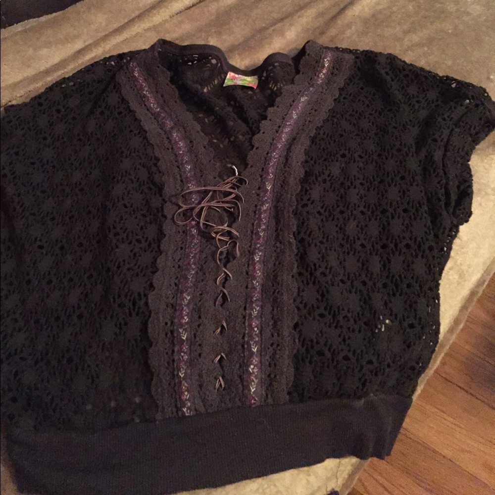 BLACK FREE PEOPLE TOP SIZE XS