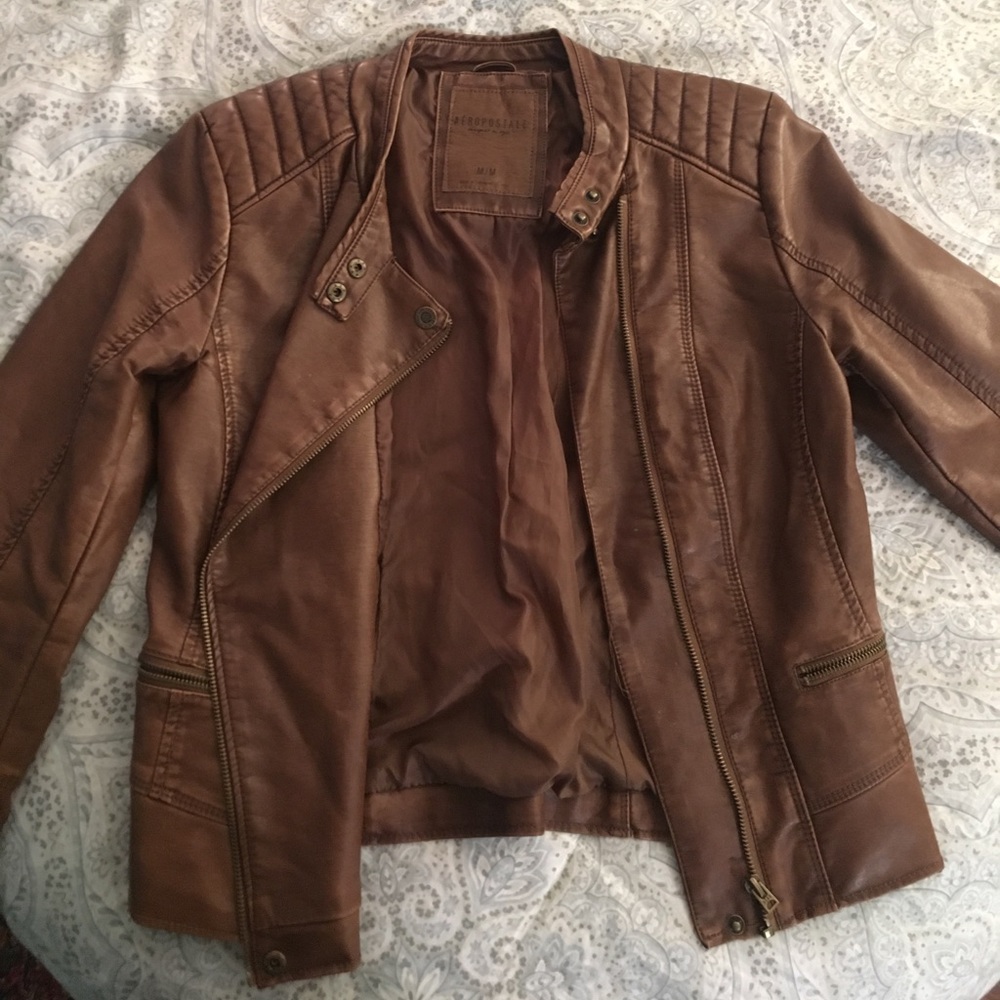 Brown Faux leather jacket