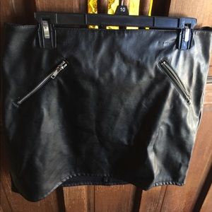 Faux leather skirt