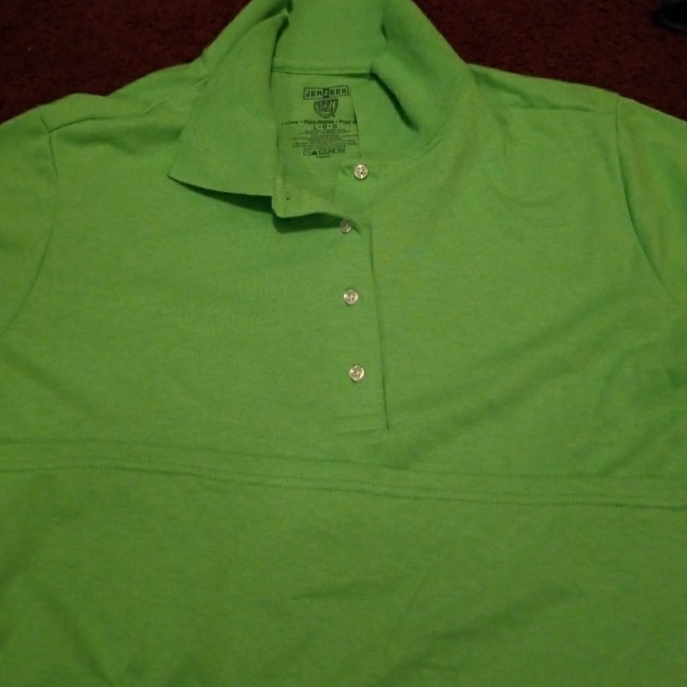 Green Jerzees Polo