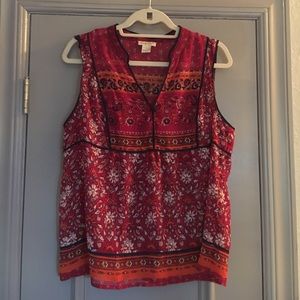 Lucky Brand sheer, sleeveless top.  Great colors!