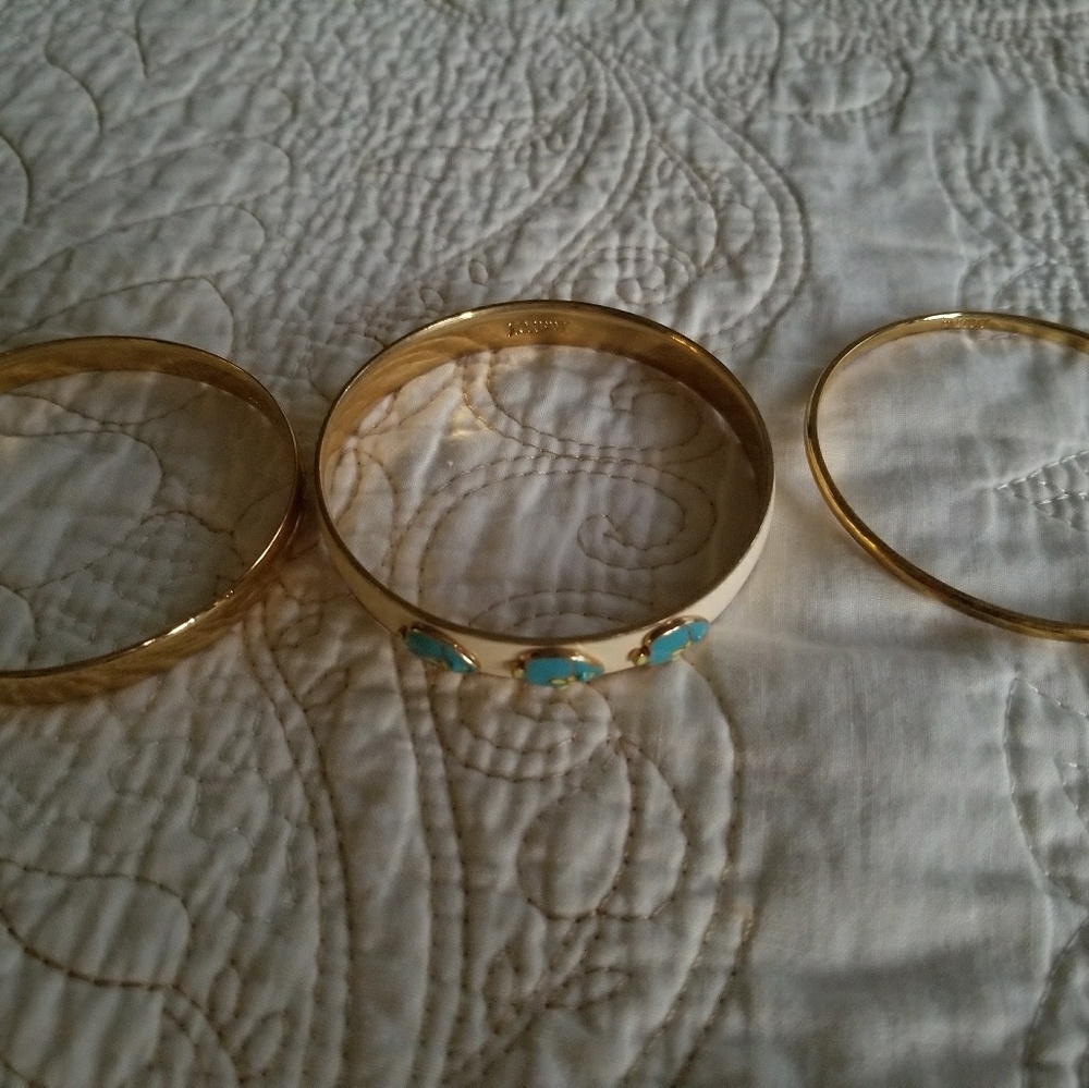 J.Crew Gold Bangle Enamel Bracelet (set of 3 pcs) - Picture 4 of 8
