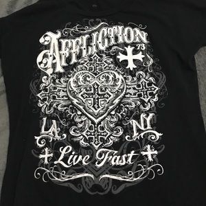 Like New Affliction shirt W lace sleeves
