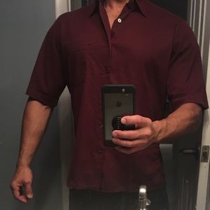 DKNY Maroone Collared button down short sleeve