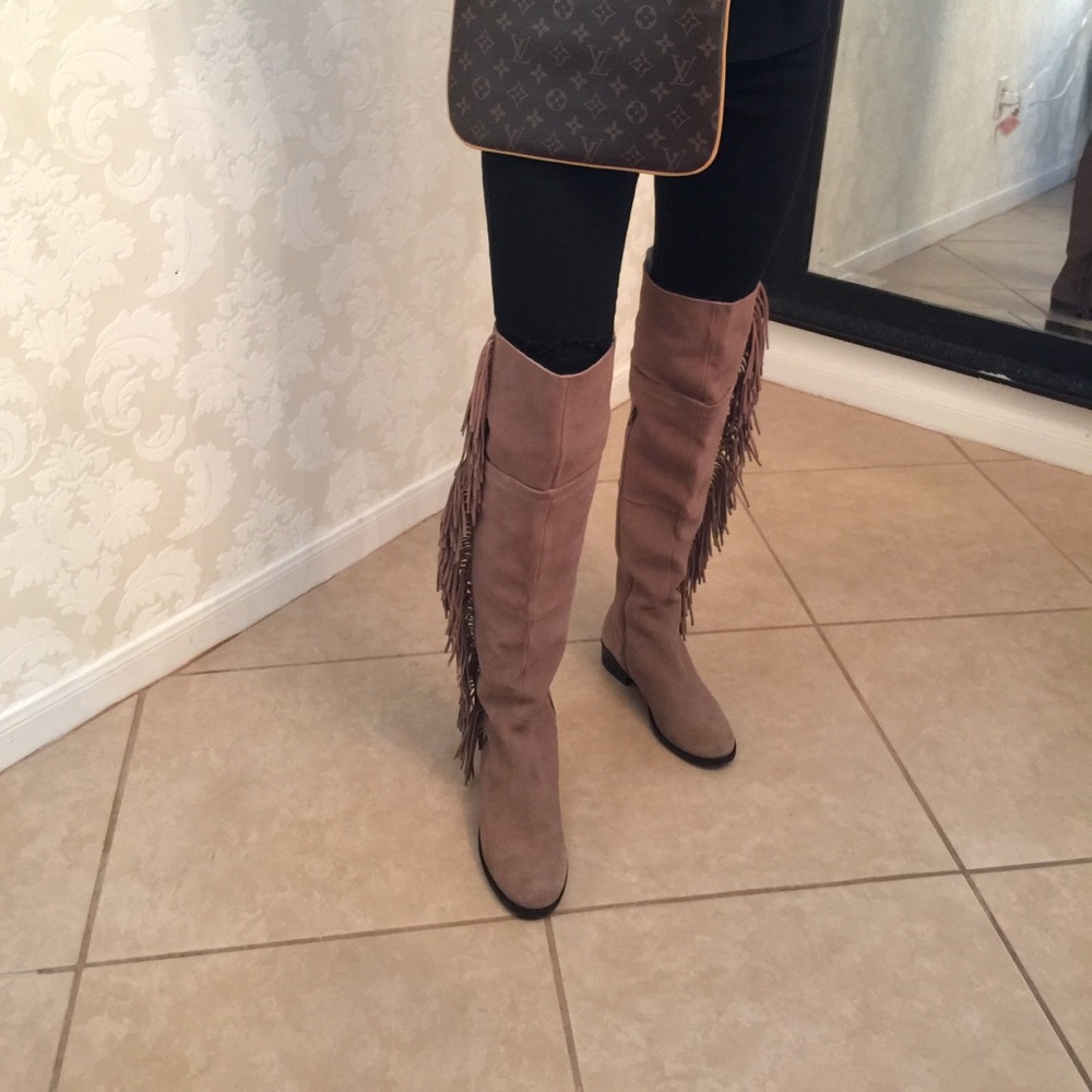 Steve Madden knee high fringe boots sz. 8.5