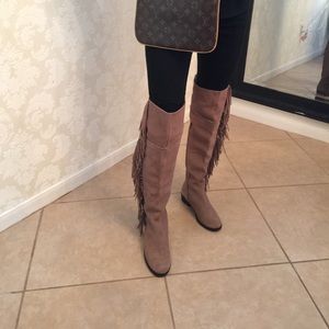 Steve Madden knee high fringe boots sz. 8.5