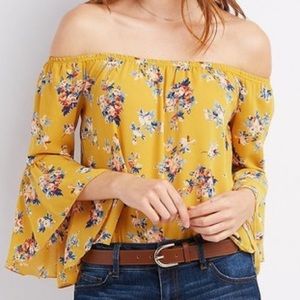 Charlotte Russe floral off the shoulder crop top