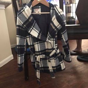 Plaid wrap jacket