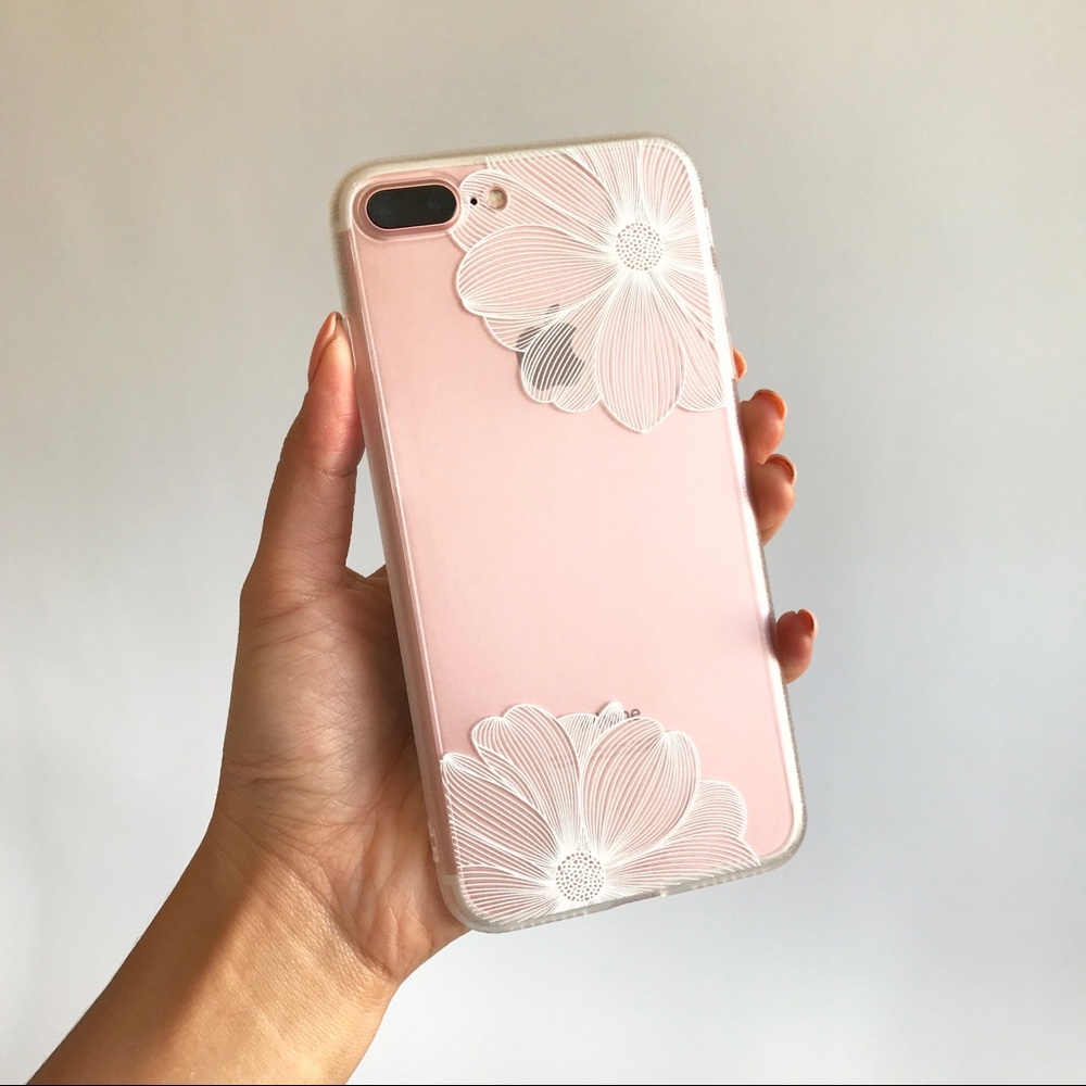 iPhone 7 Plus Case White Flowers
