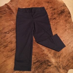 Navy blue (with small white dots) cropped pants