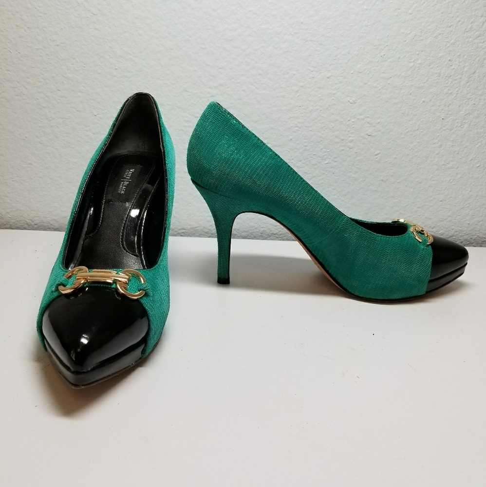 WHITE HOUSE BLACK MARKET green heels