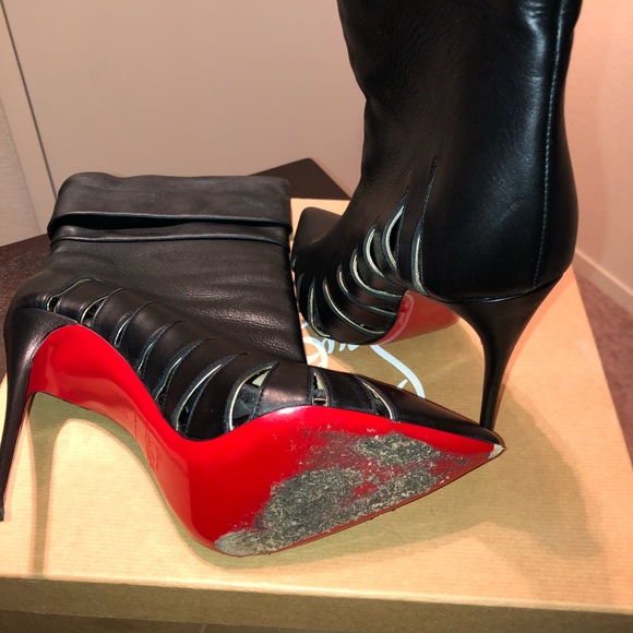 Christian Louboutin  blk leather Booties - Picture 3 of 5