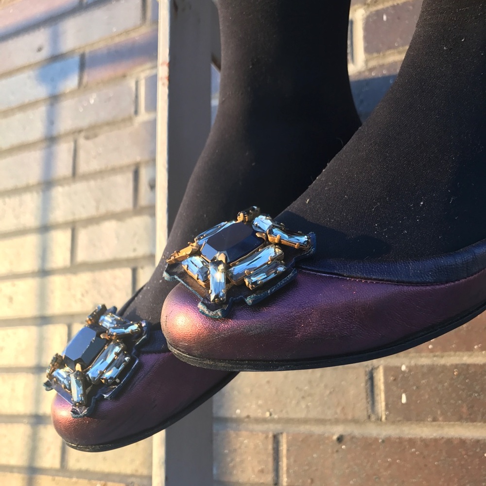 Miu Miu Purple Ballerina Flats w Embellishment
