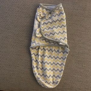 SOLD SwaddleME Small Yellow and Gray Chevron