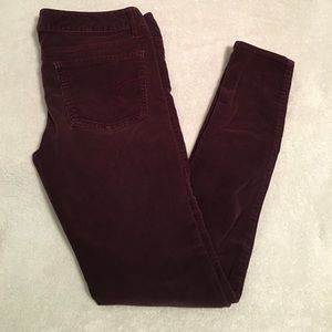 Burgundy corduroy jeggings from American eagle