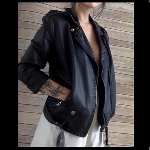 Leather biker jacket