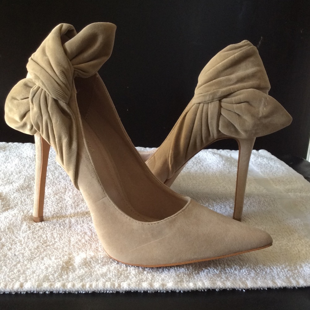 Tan suede heels