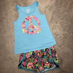 Justice activewear Tank & running shorts. Sz 10
