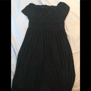 Black gs love cold shoulder maxi dress