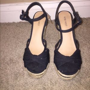 Espadrille black wedges
