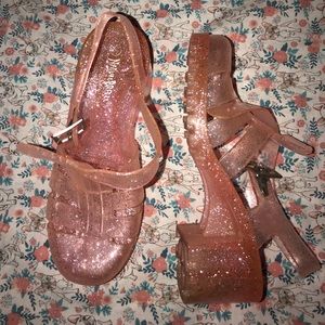 💖Pink heel jelly sandals💖