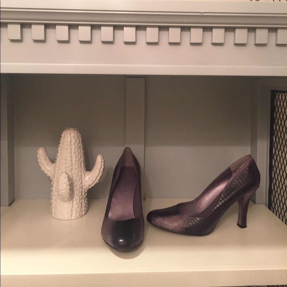 Purple Snake Skin Heels