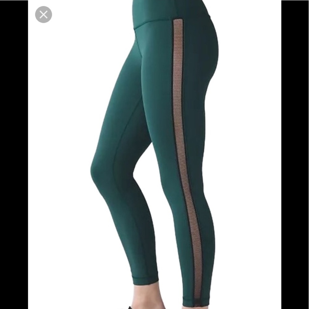 Lululemon Deep Green High Times Pants Mesh