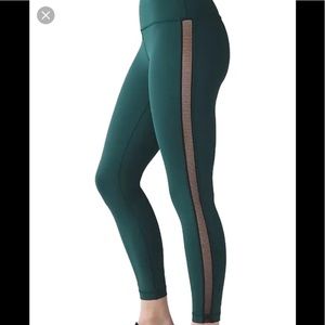 Lululemon Deep Green High Times Pants Mesh