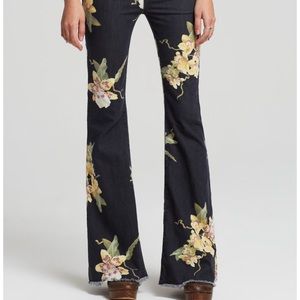 Free People Floral Flare Jeans