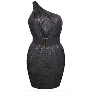 Forever 21 Black Crocodile Embossed Dress