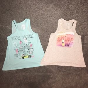 Set of two Justice racer back tanks. Size 10