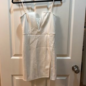 White Suede Mini Dress With Slit NWT