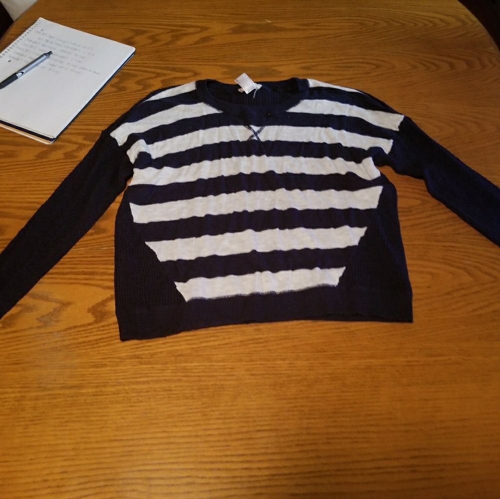 Navy and white stripped sweater