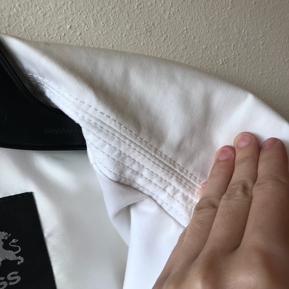 White mens trendy trench coat - Picture 8 of 8