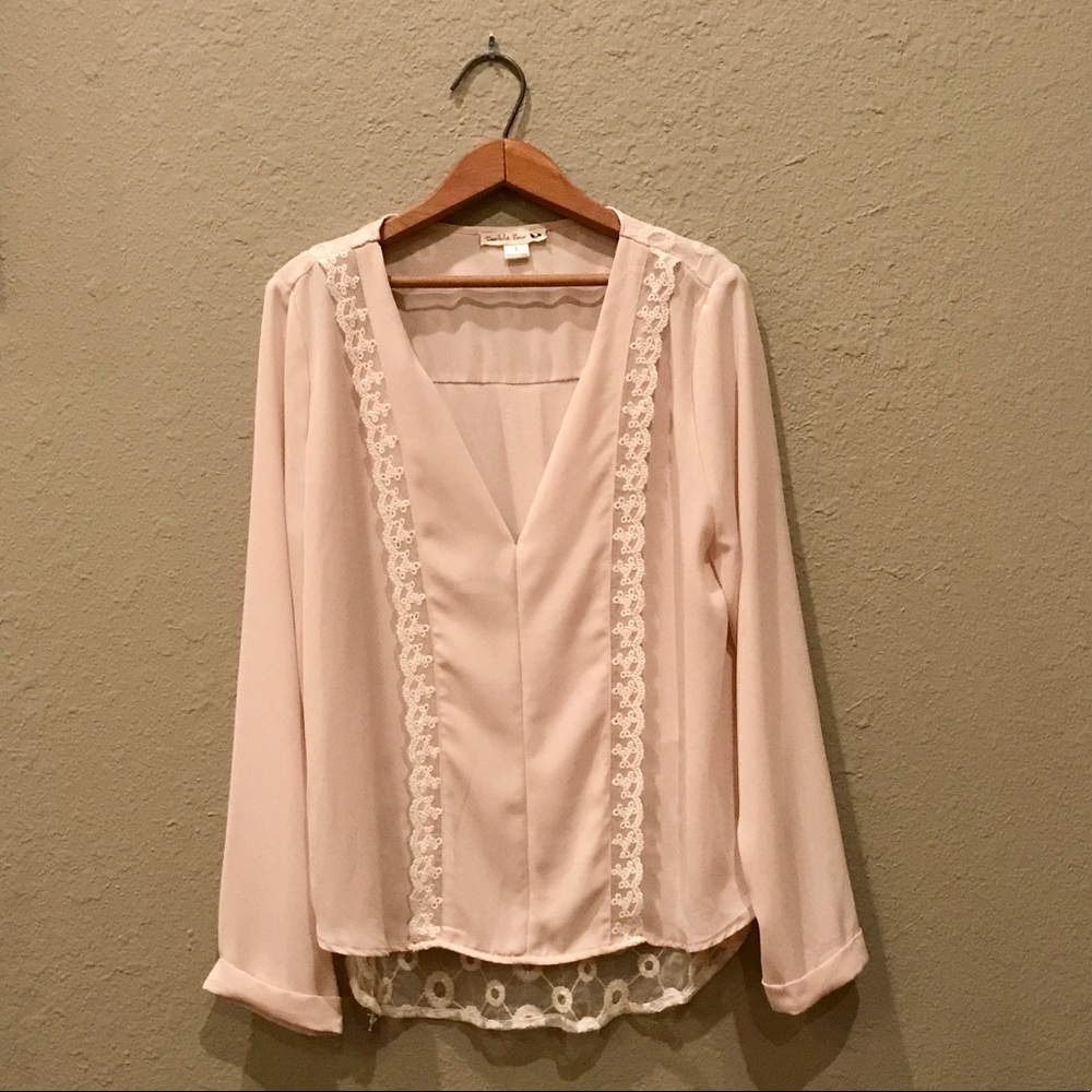 Cream Detailed Blouse Size Large