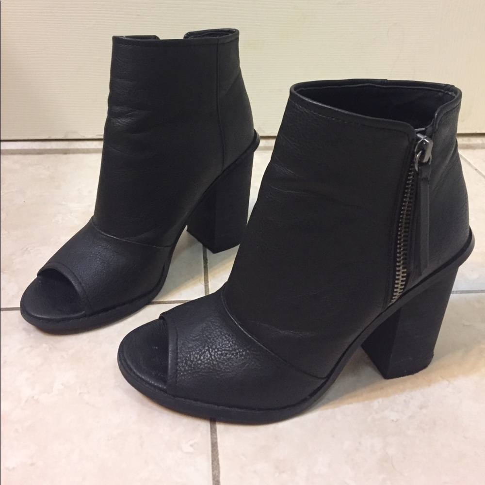 Black Open Toed Booties
