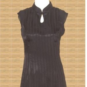 Silk dress with mandarin collar