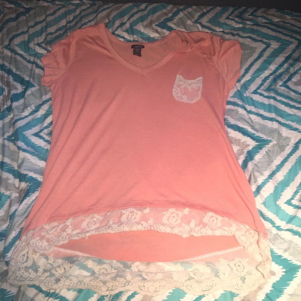 Pink high-low shirt