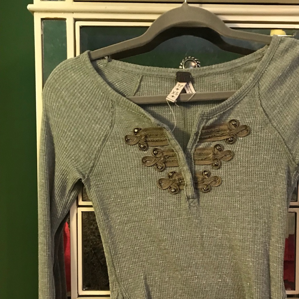 Free people thermal decorative long sleeve top