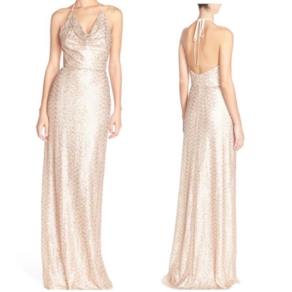 Amsale Bridesmaid Rosegold Gown