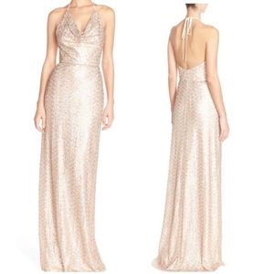 Amsale Bridesmaid Rosegold Gown
