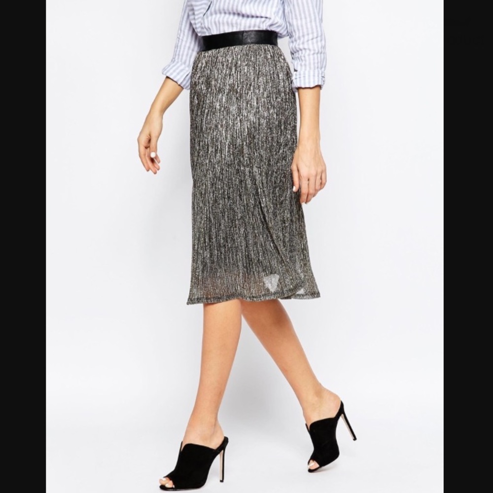 Greylin Sonia Metallic Midi Skirt