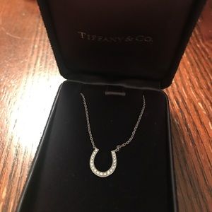 Tiffany & Co. 18K white gold horseshoe pendant.