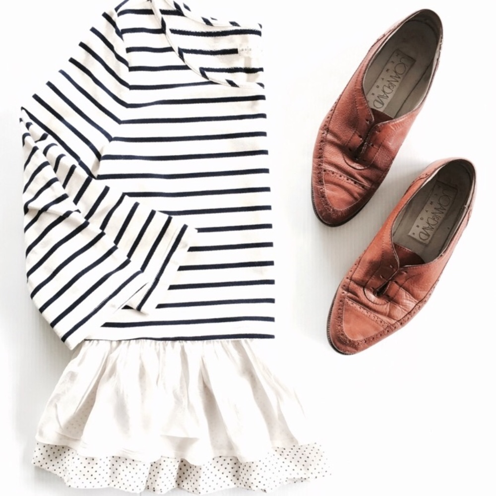 NWOT Maison Jules striped peplum sweater