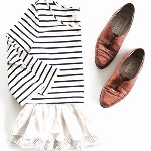 NWOT Maison Jules striped peplum sweater