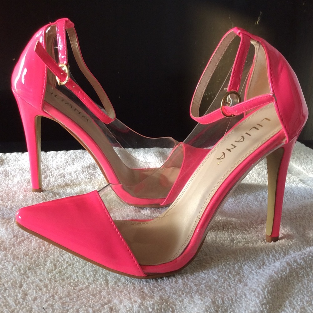 Neon pink heels