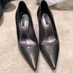 Dolce and Gabbana Dark Pewter Patent Heel