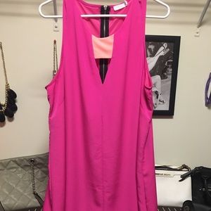 Lush pink shift dress